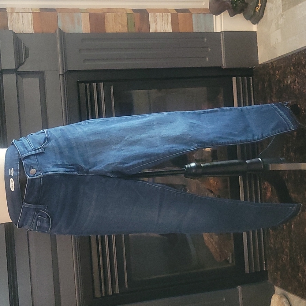 Old Navy lined skinny jeans in dark wash blue